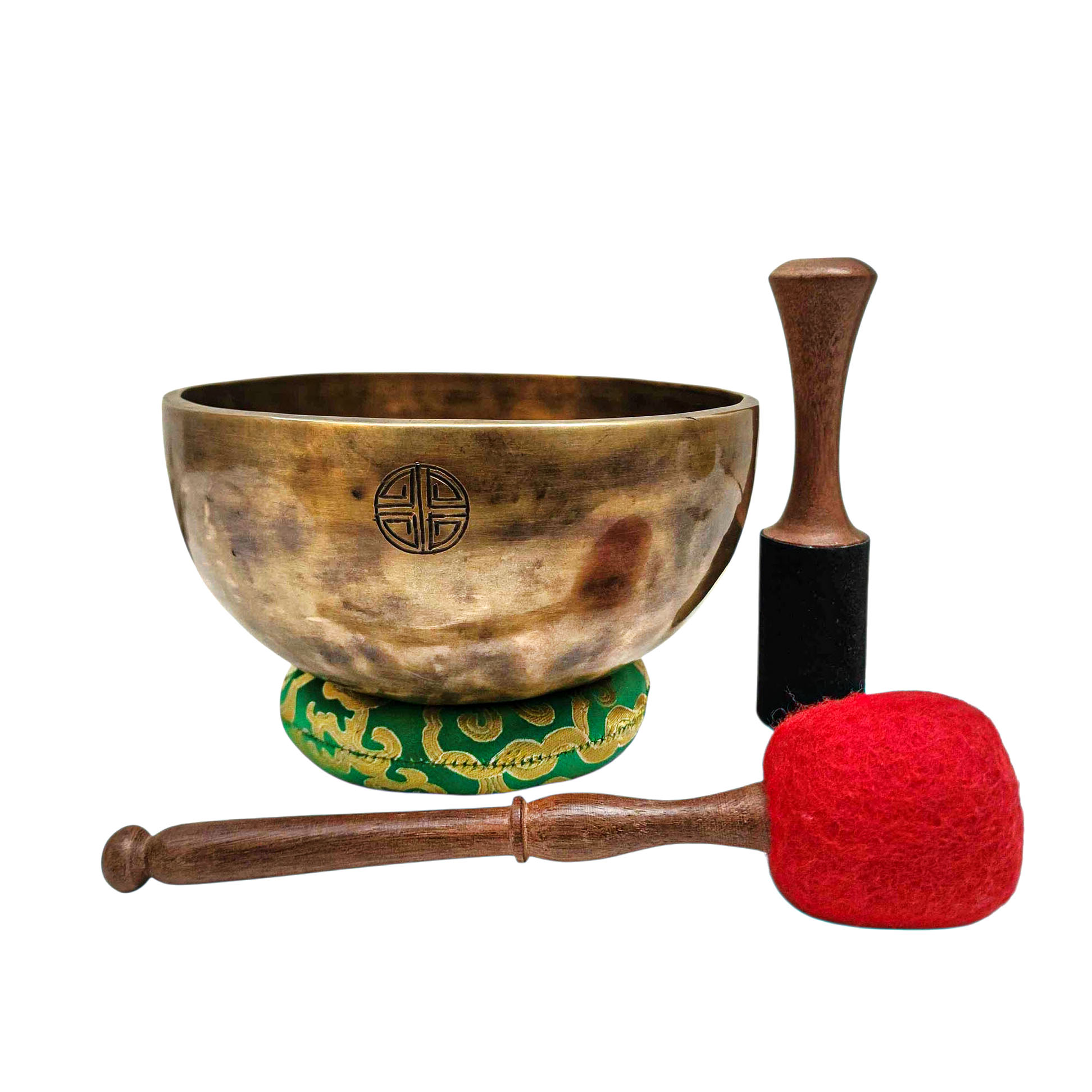[full Moon Bowl], Moon Carved, Buddhist Hand Beaten Singing Bowl, [select Accessories]