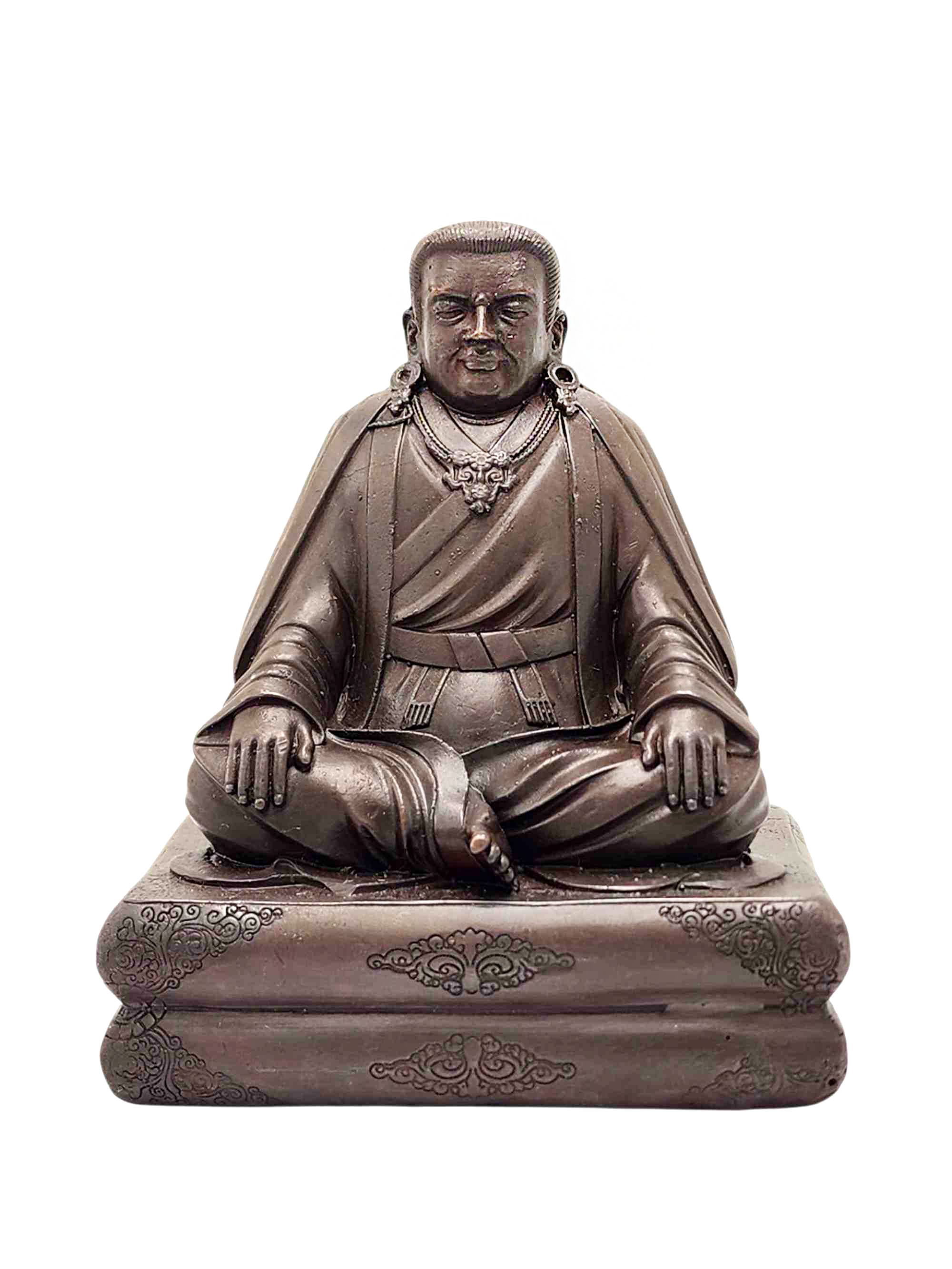 [marpa Lotsawa], Buddhist Miniature Statue, [chocolate Oxidized]