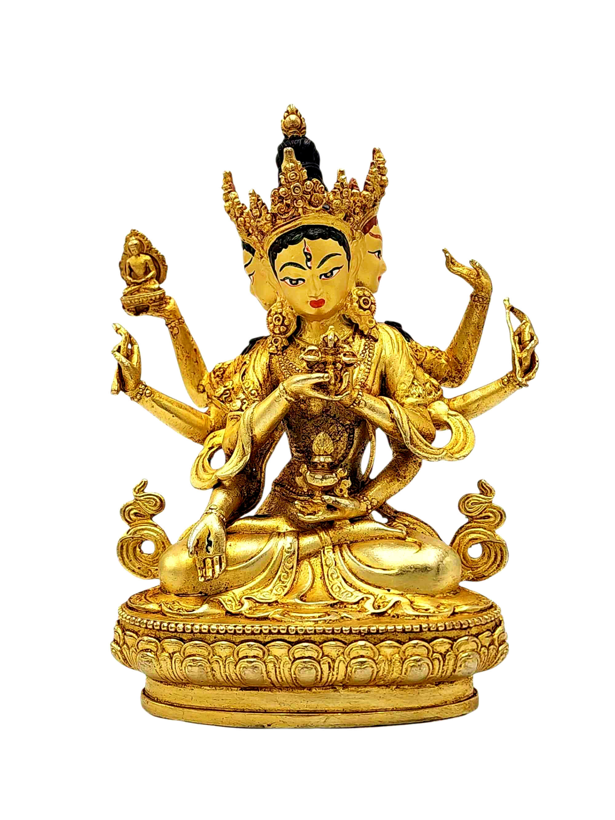 [namgyalma], Buddhist Miniature Statue, [full Gold Plated], [face Painted]