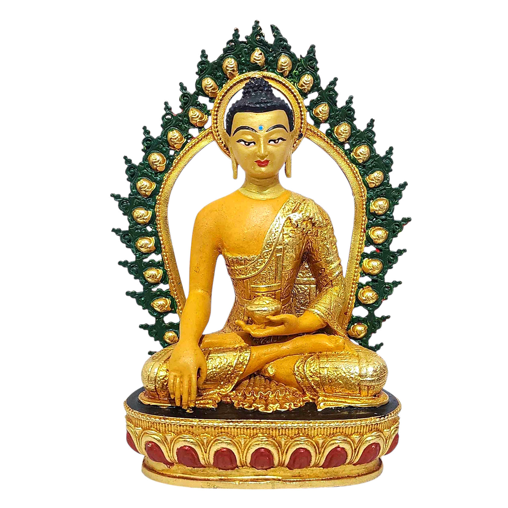 [shakyamuni Buddha], Buddhist Miniature Statue, [thangka Color Finishing], [face Painted]
