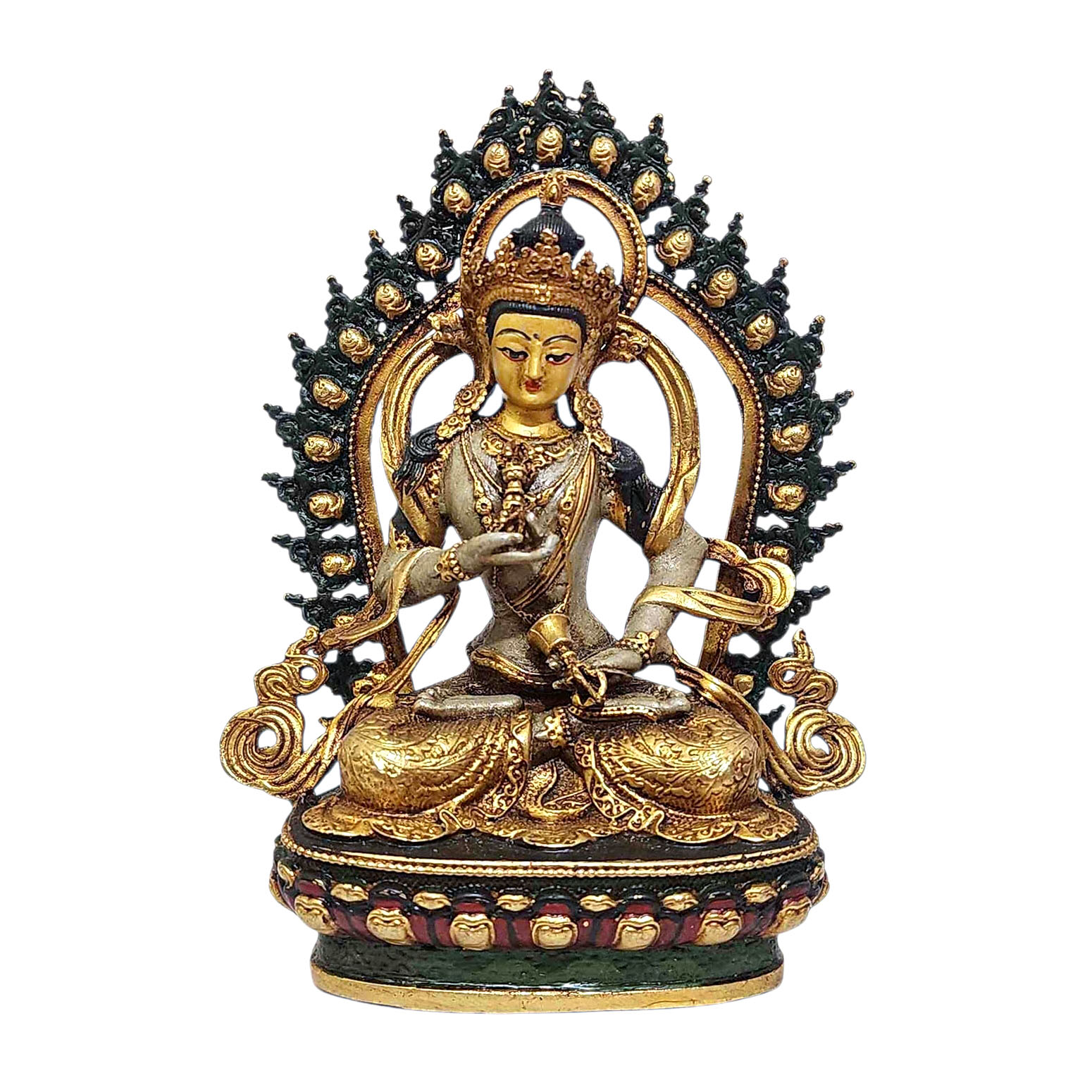 [vajrasattva], Buddhist Miniature Statue, [thangka Color Finishing], [face Painted]