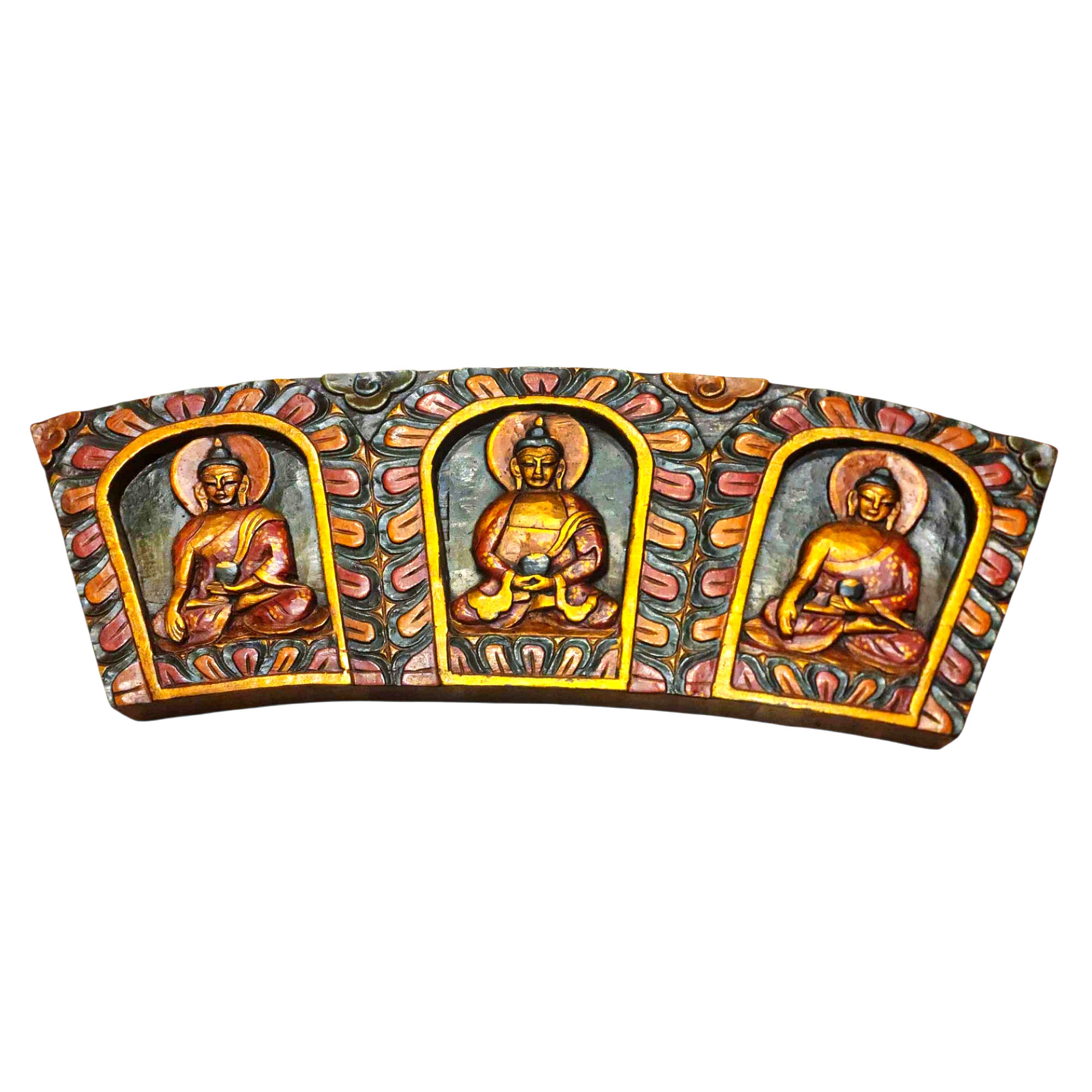 [shakyamuni Buddha, Amitabha Buddha, Medicine Buddha] Design For Decorative Wall Hangings, [painted], Poplar Wood