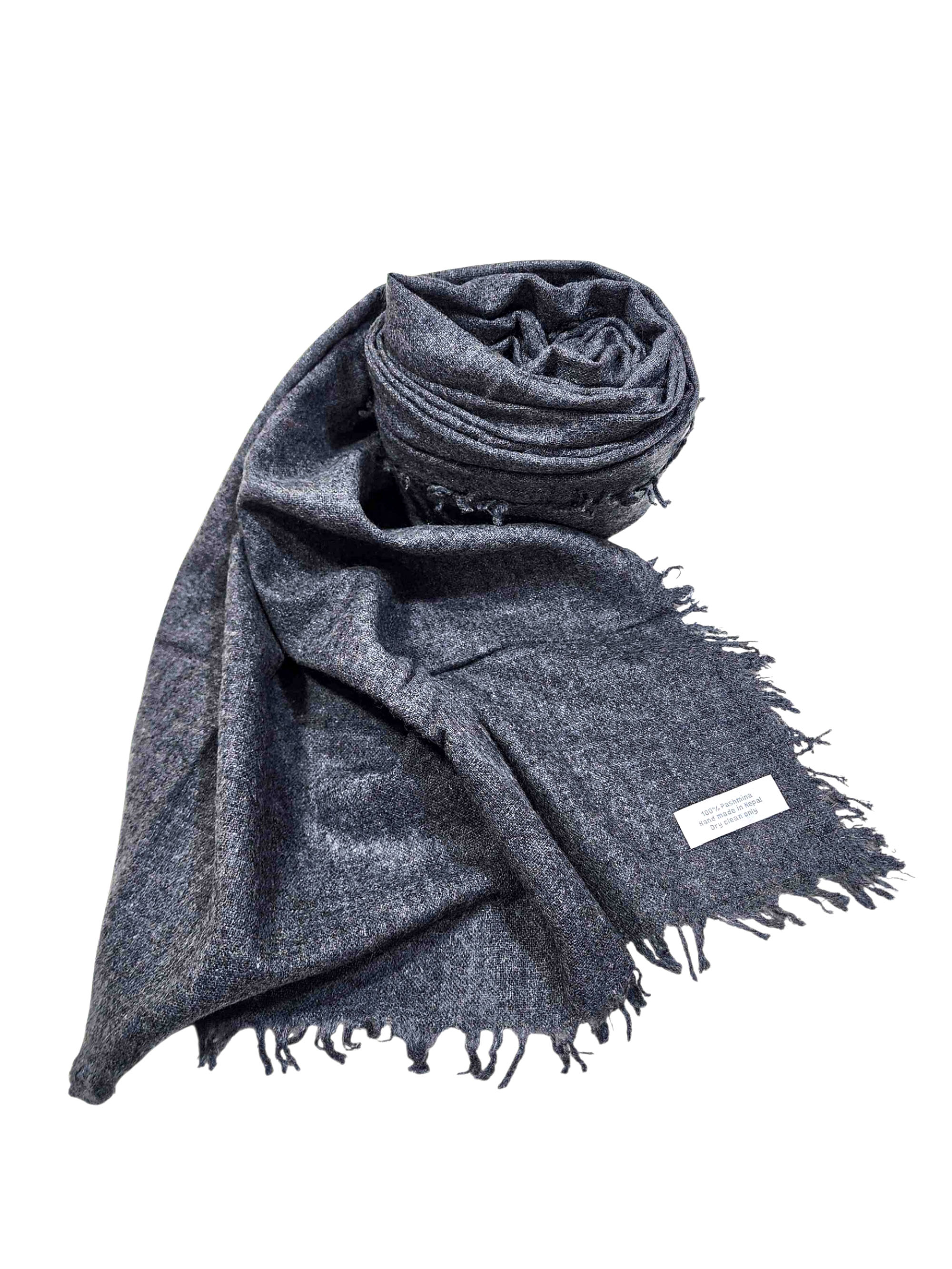 Authentic Lab-tested Pashmina Shawl In Two-ply Wool – Elegant Color [gray]