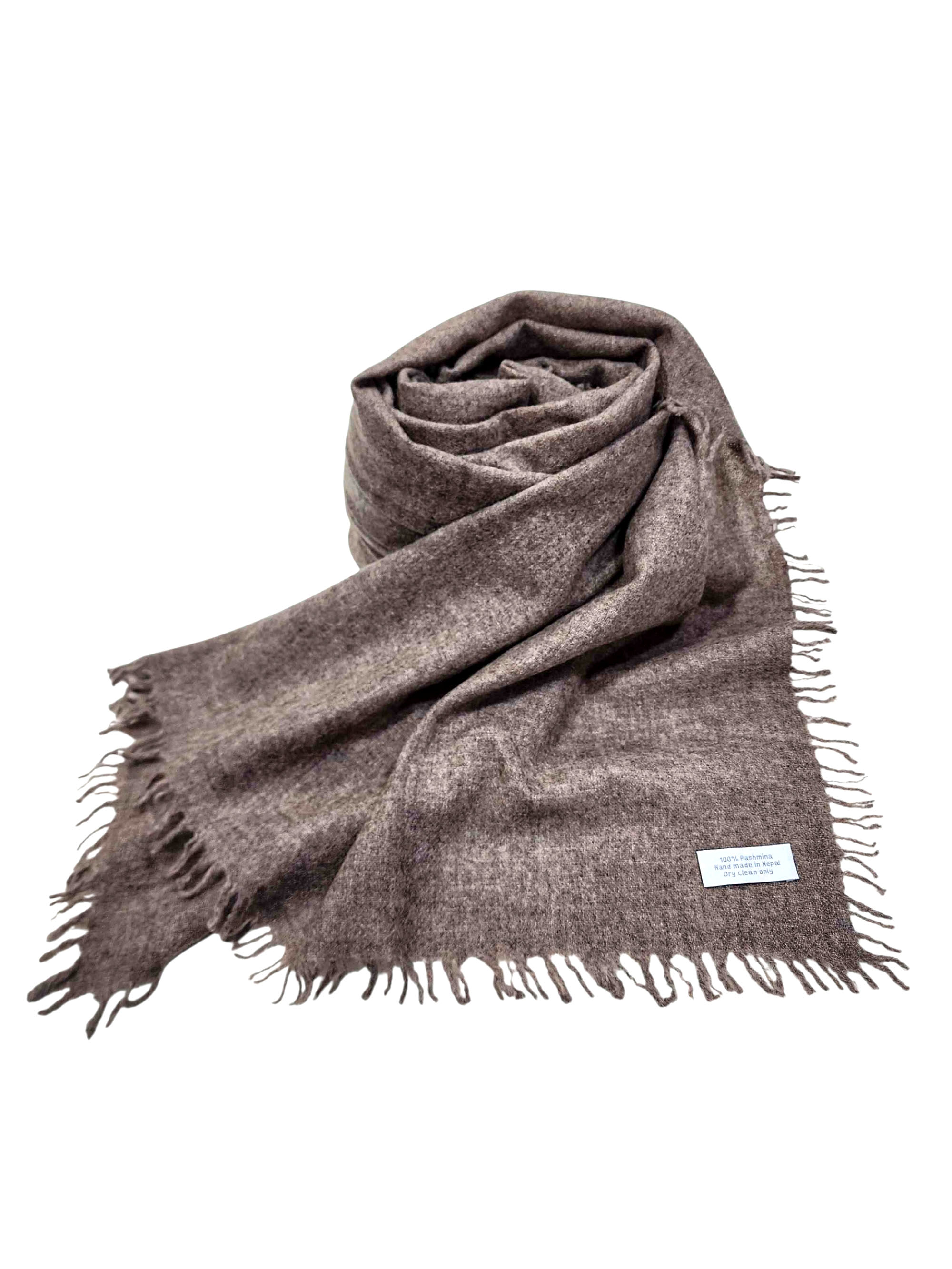Authentic Lab-tested Pashmina Shawl In Two-ply Wool – Elegant Color [brown]