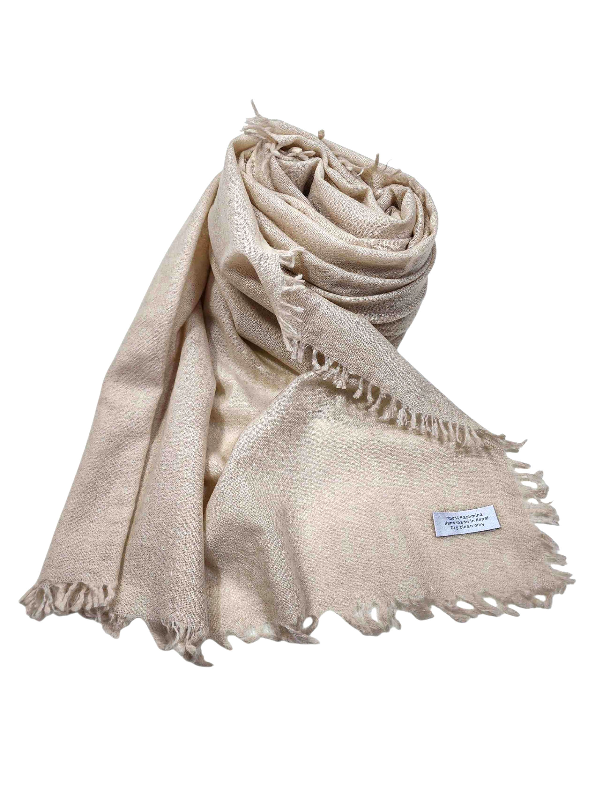Authentic Lab-tested Pashmina Shawl In Two-ply Wool – Elegant Color [off White]