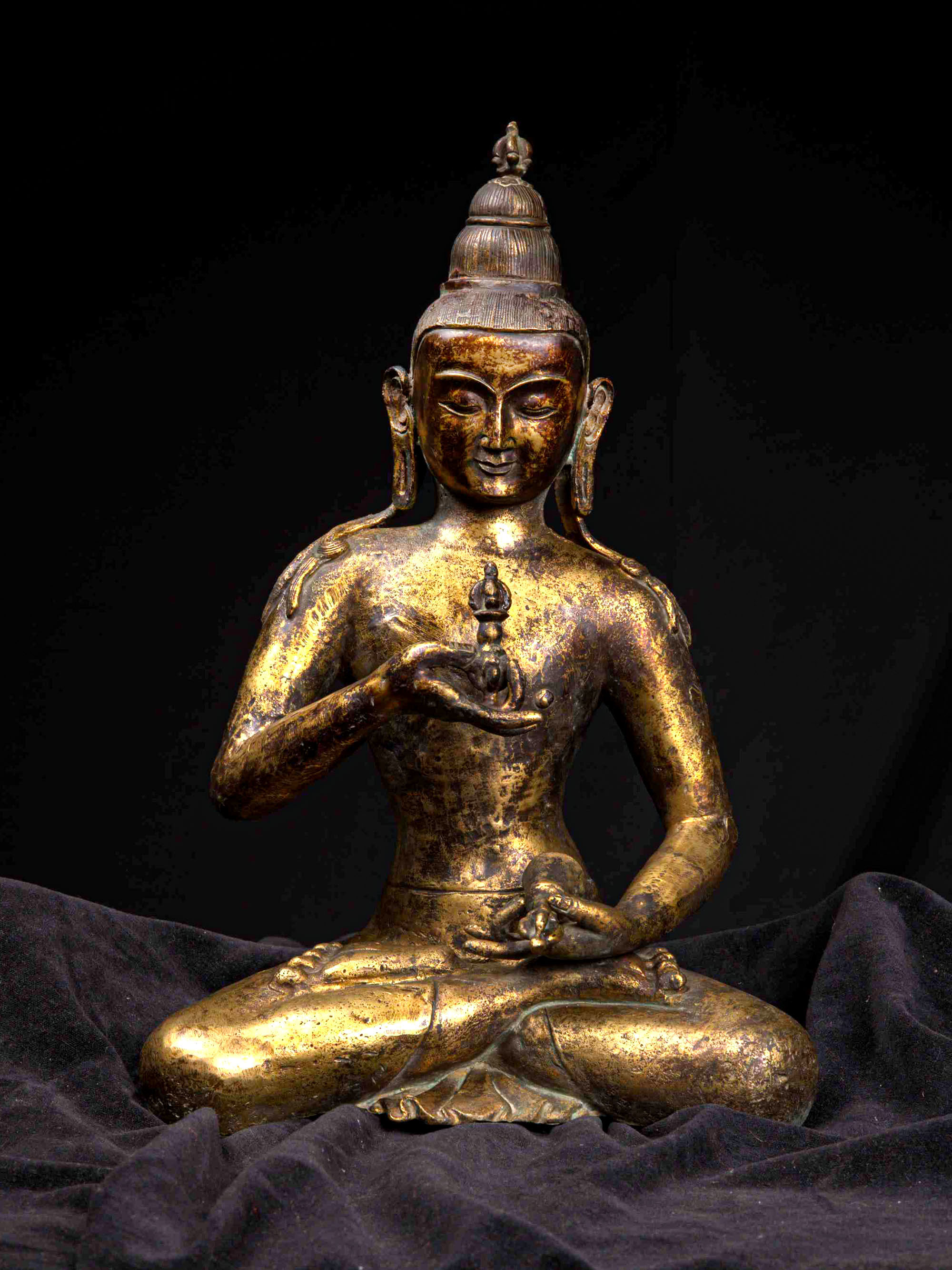 [vajrasattva], Buddhist Handmade Statue, [bronze Finishing], [antique Finishing]
