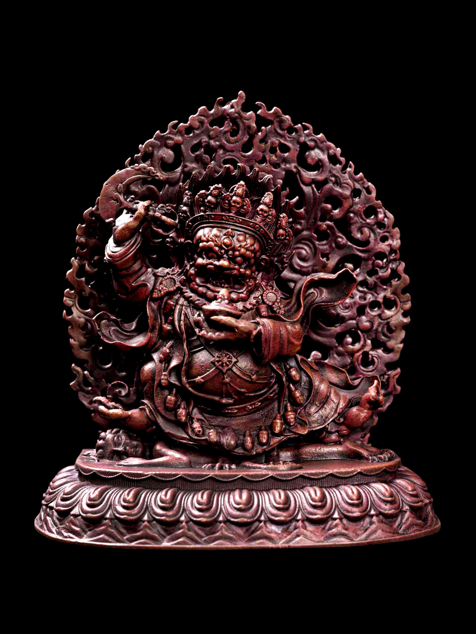 [mahakala Panjaranatha], [kajupa Mahakala], [hq], Buddhist Miniature Statue,  [chocolate Oxidized]
