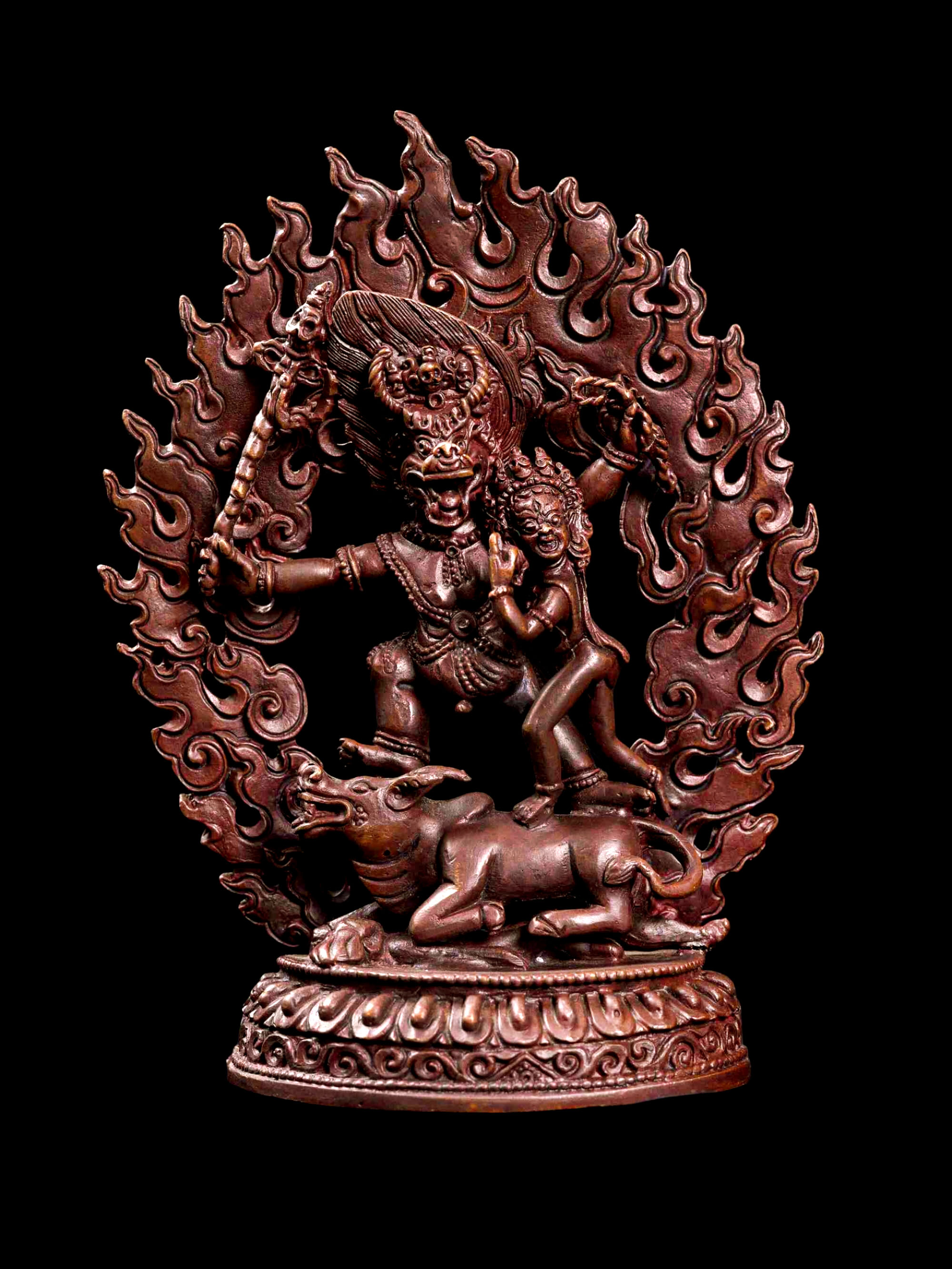 [yamantaka Shakti Or Consort], [hq], Buddhist Miniature Statue,  [chocolate Oxidized]