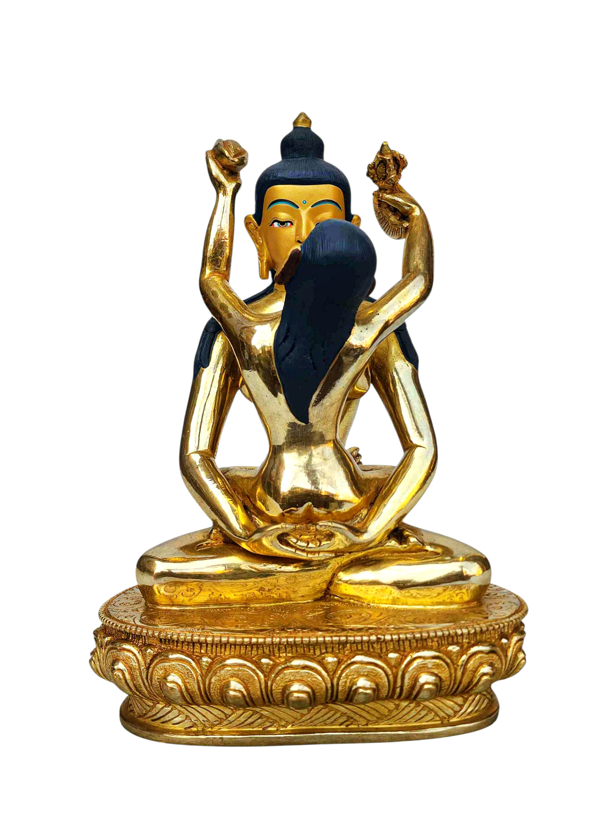 [samantabhadra] Or [buddha Shakti], Buddhist Handmade Statue, [full Gold Plated], [face Painted]