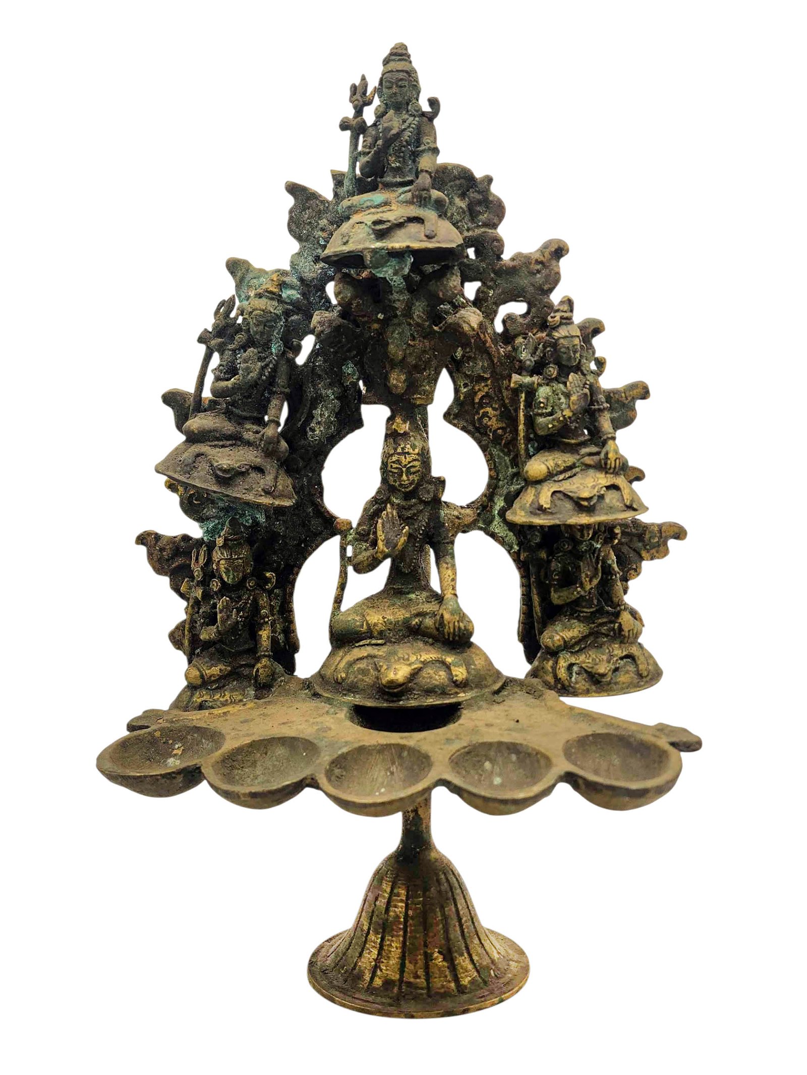 [shiva], Handmade Statue With Oil Lamp, [antique Finishing]