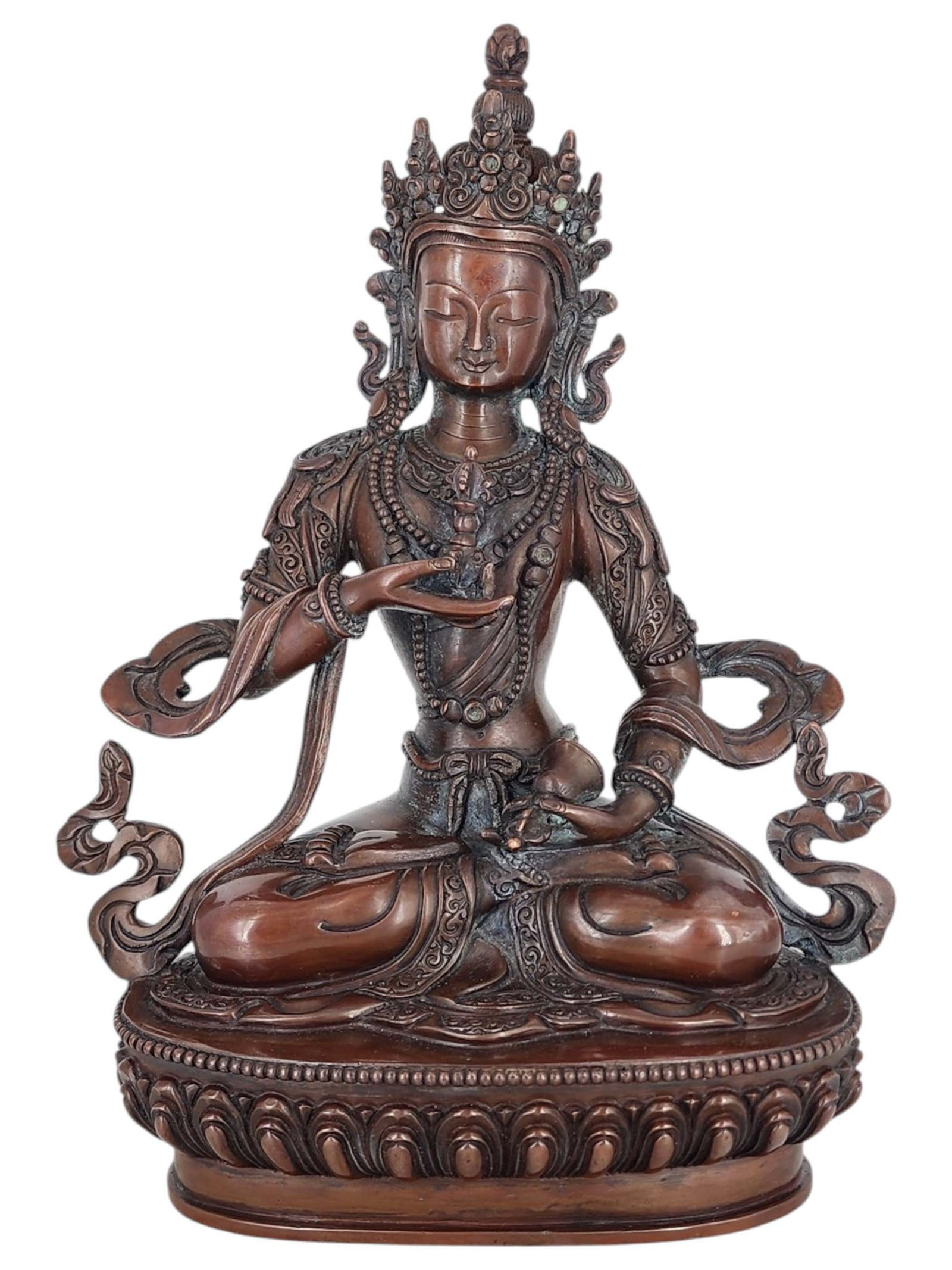 Vajrasattva Statue Handmade, Chocolate Oxidized
