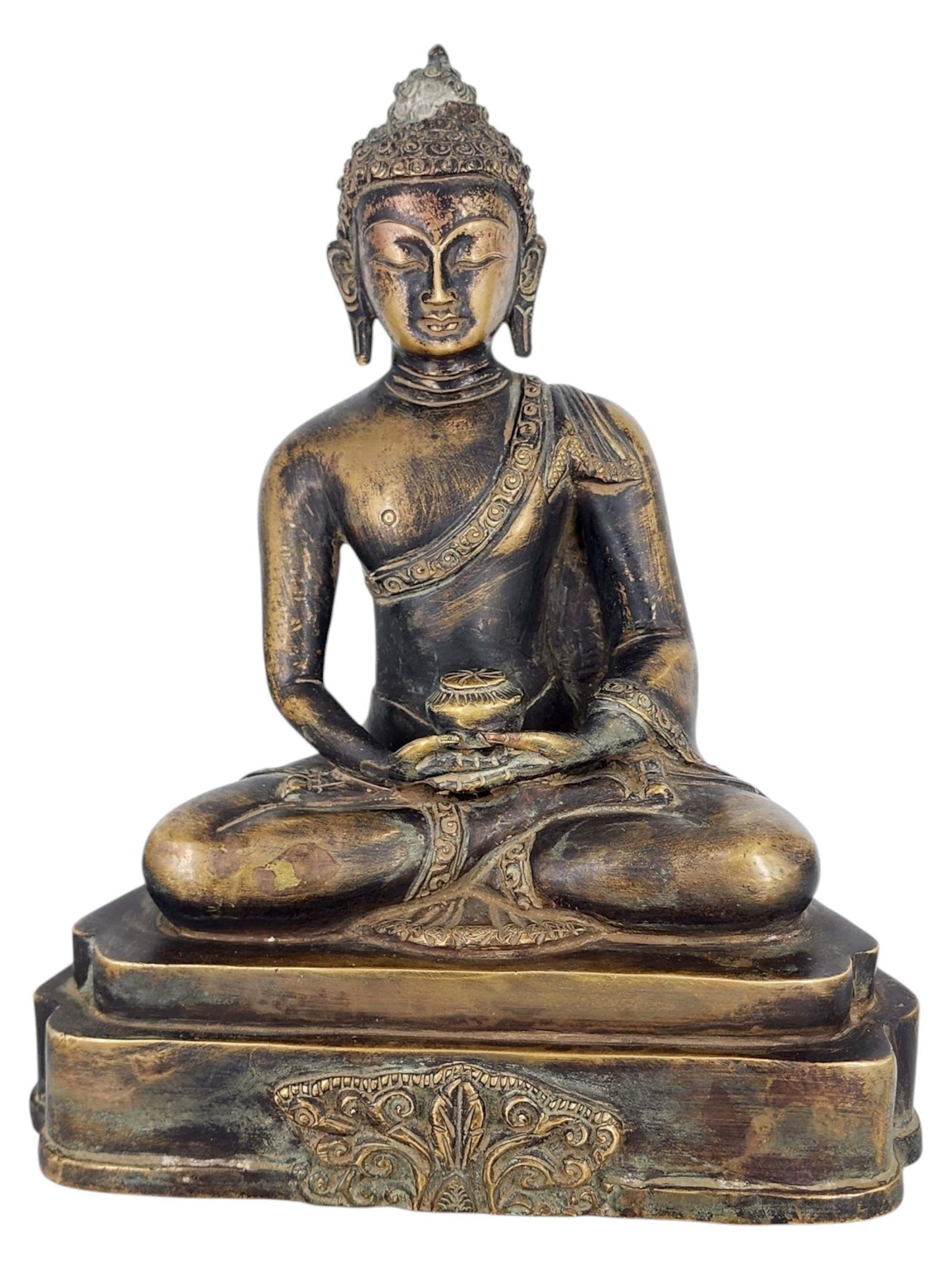Amitabha Buddha Statue Handmade, Antique Finish