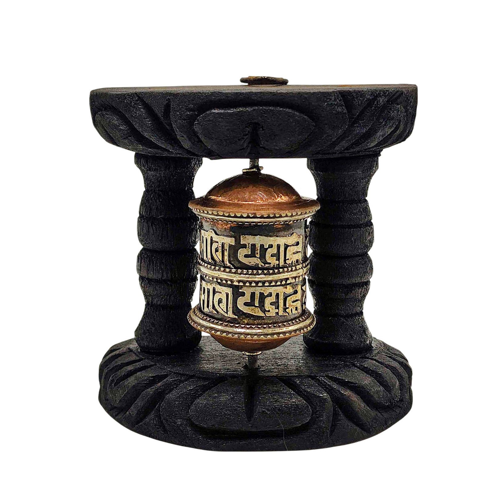 Handmade Buddhist Wall Prayer Wheel With Mantra Inside, OMPH, Wall Mount Decor