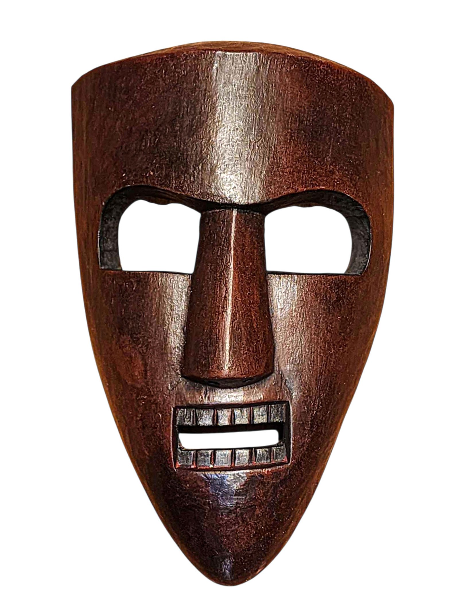Handmade Wooden Mask, [tribal Mask], Tibetan Style With [traditional Color], [poplar Wood]
