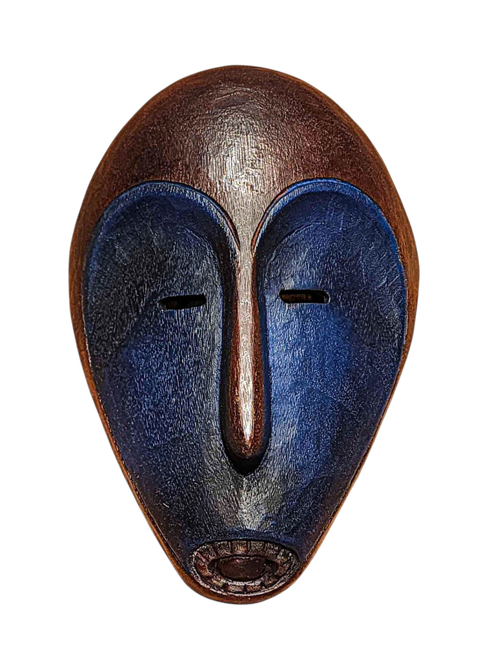 Handmade Wooden Mask, [tribal Mask], Tibetan Style With [traditional Color], [poplar Wood]