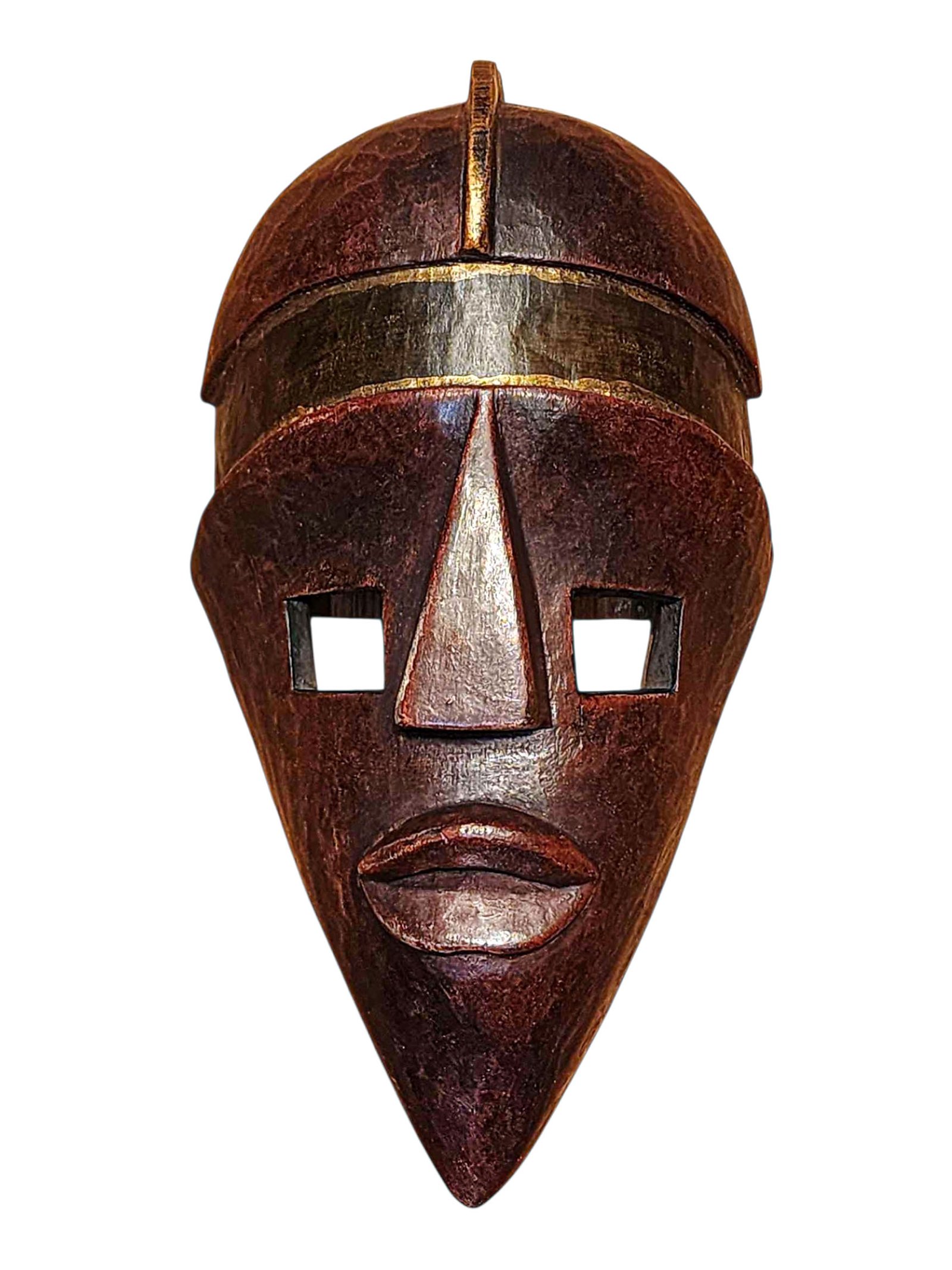 Handmade Wooden Mask, [tribal Mask], Tibetan Style With [traditional Color], [poplar Wood]