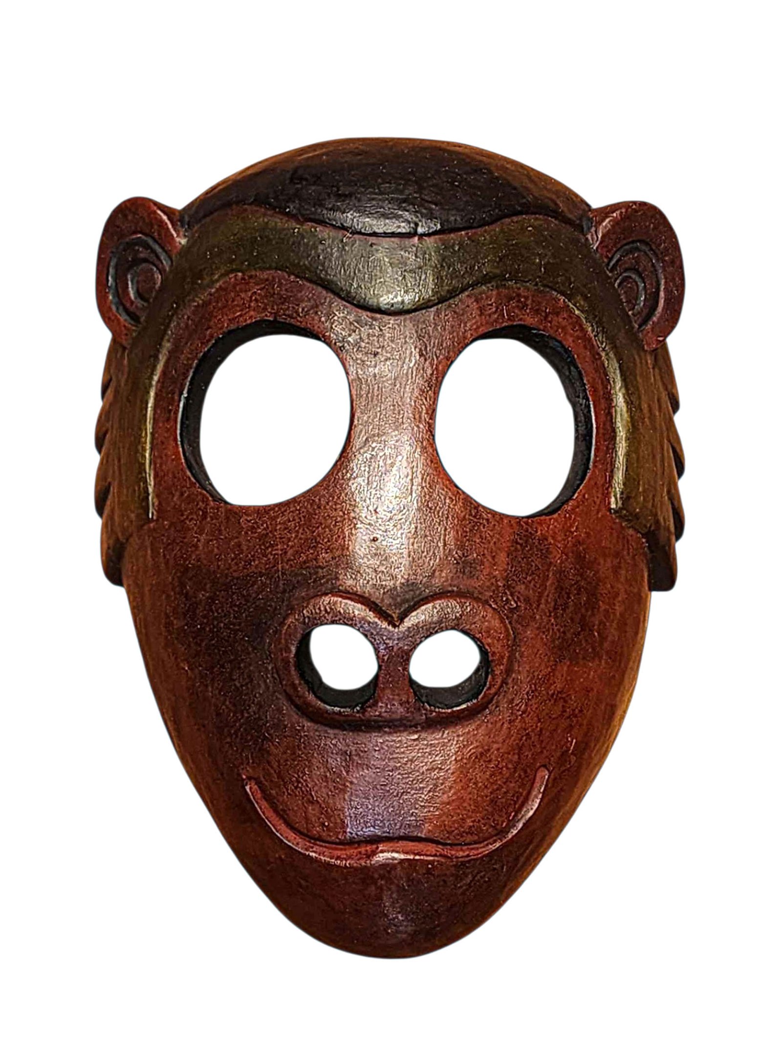 Handmade Wooden Mask, [monkey], Tibetan Style With [traditional Color], [poplar Wood]