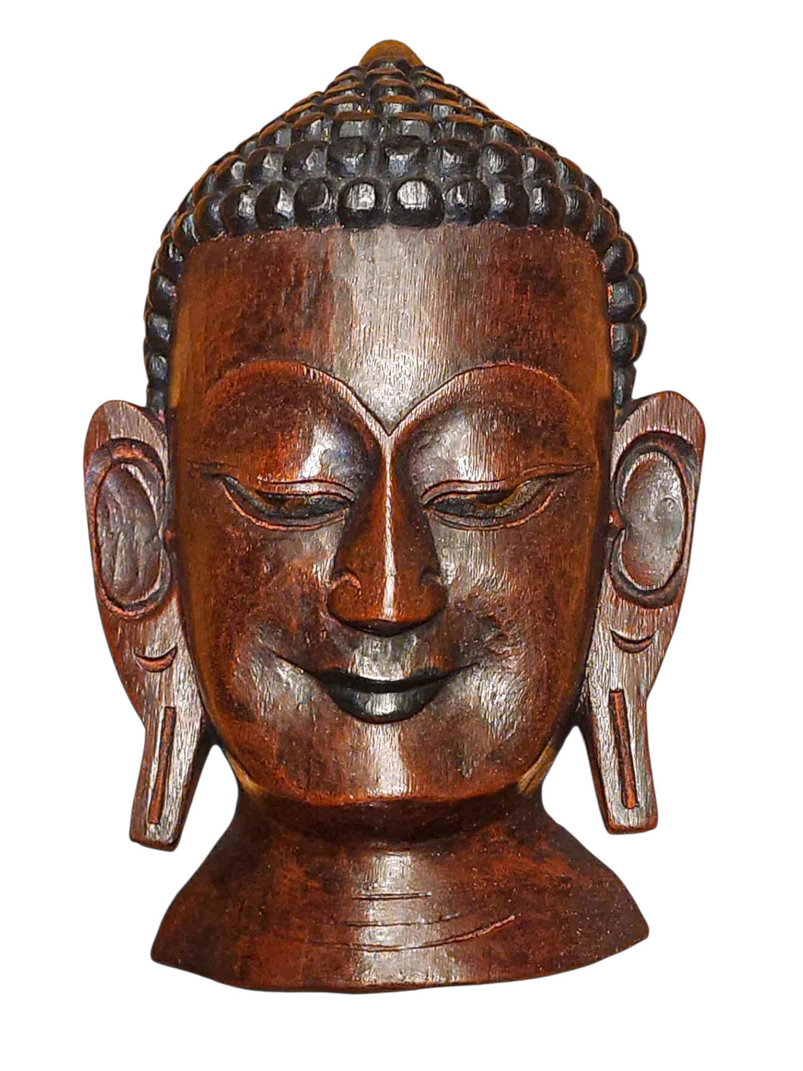 Handmade Wooden Mask, [buddha], Tibetan Style With [traditional Color], [poplar Wood]