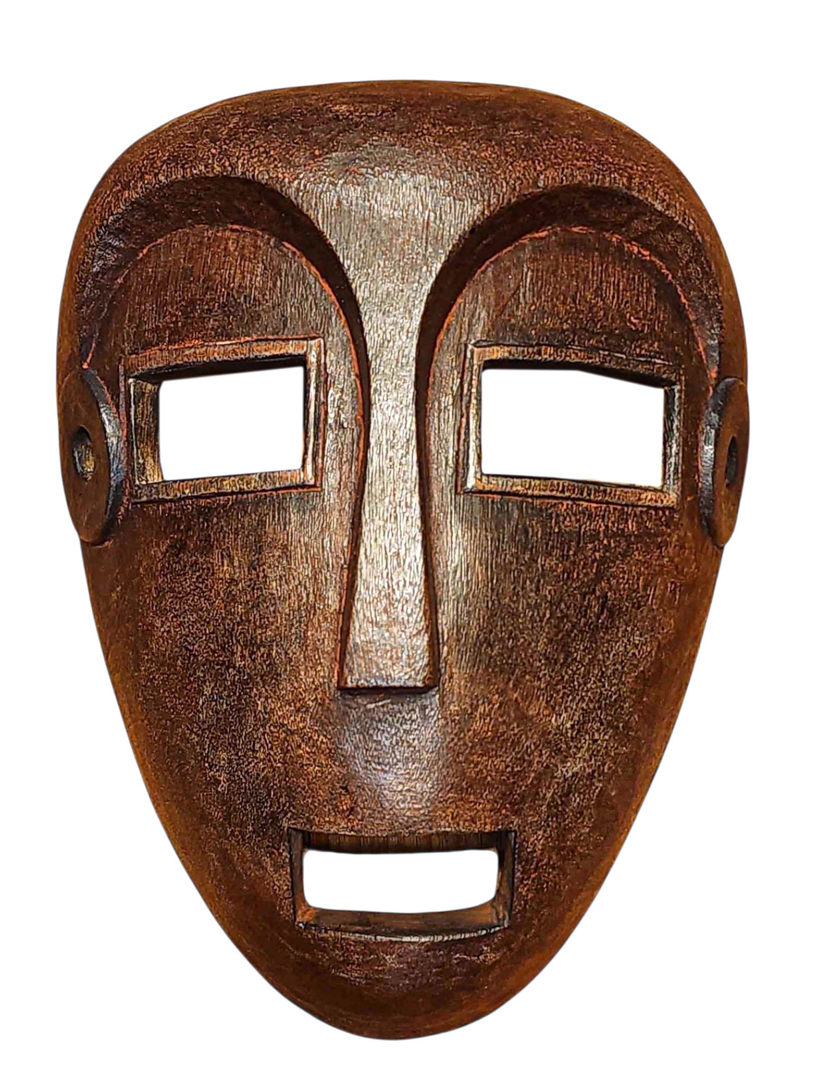 Handmade Wooden Mask, [tribal Mask], Tibetan Style With [traditional Color], [poplar Wood]