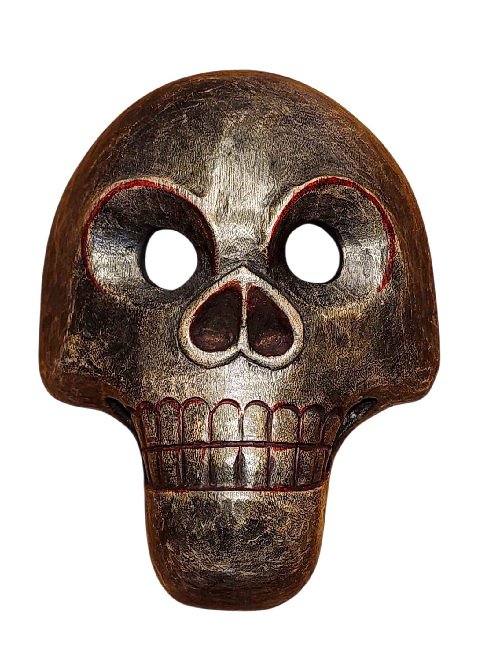 Handmade Wooden Mask, [citipati], Tibetan Style With [traditional Color], [poplar Wood]