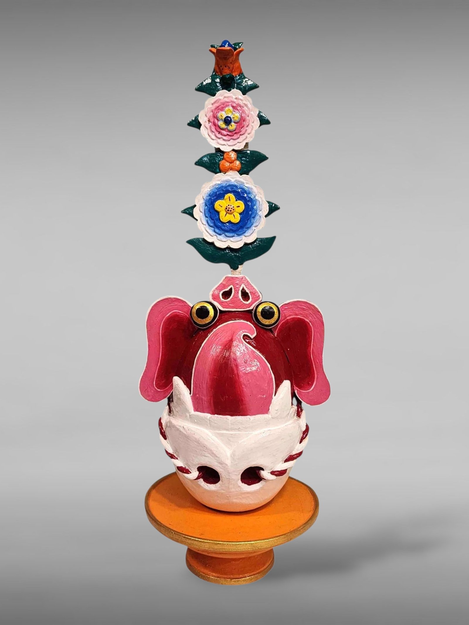 [hq], Handmade Tibetan [wangpo Metok Torma], Hand Painted Ritual Decor, [custom Order]