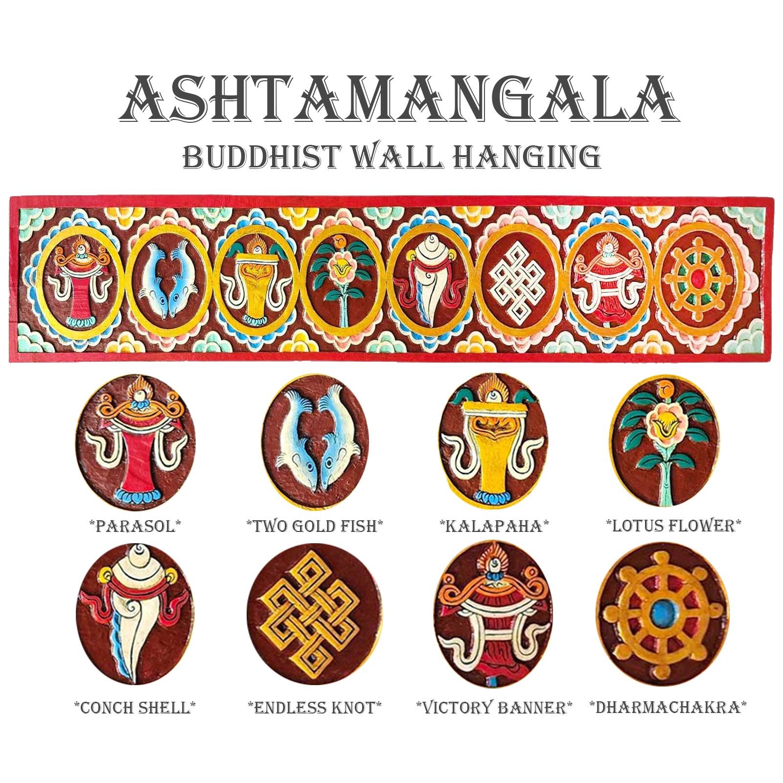 [ashtamangala Carved], Handmade Wall Hanging, [painted]