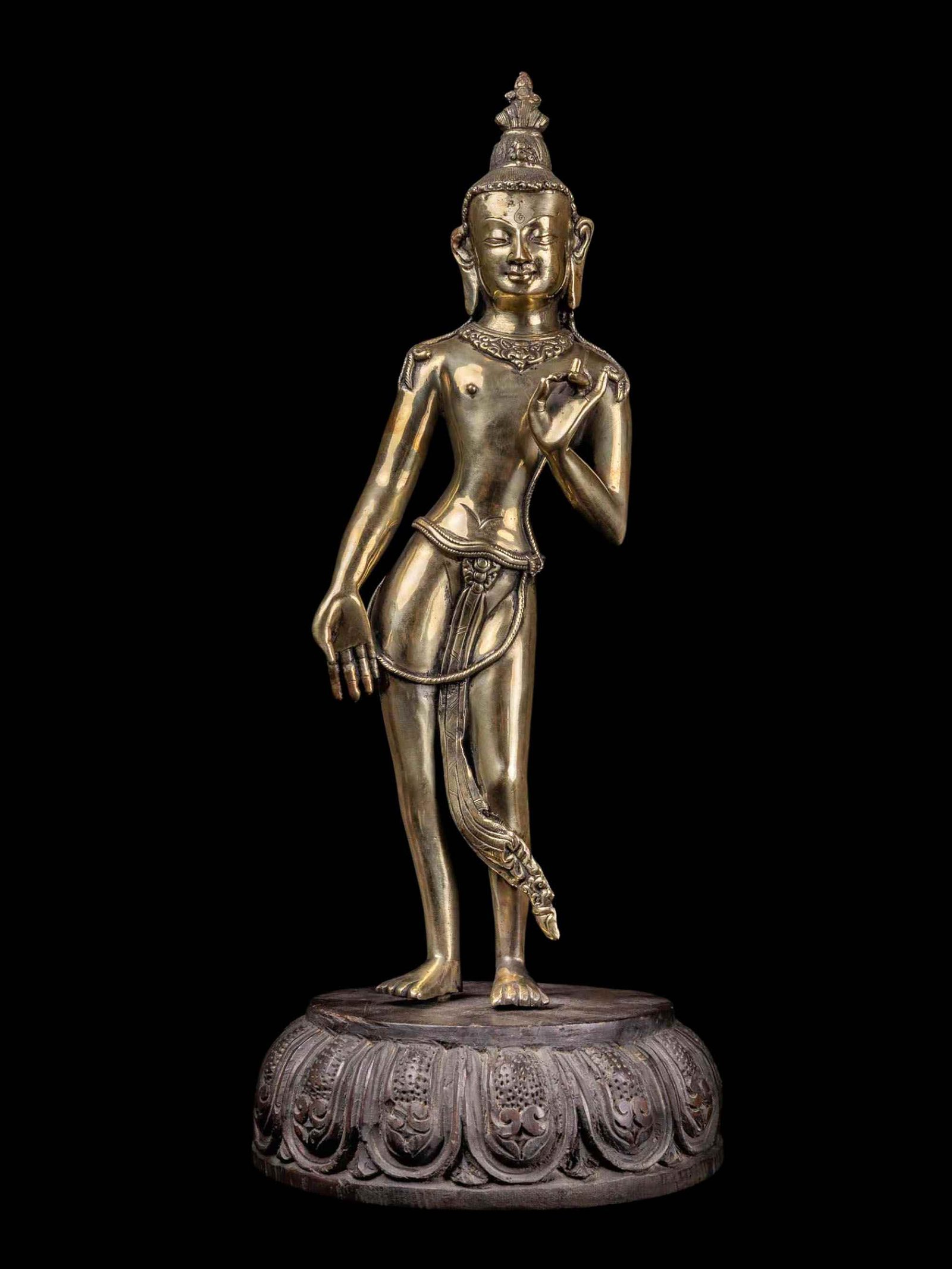 Standing Padmapani] Handmade Nepali Buddhist Statue,