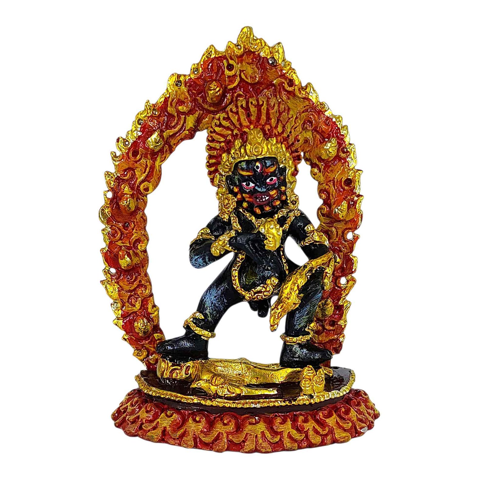 [zzzz] Buddhist Miniature Statue, [partly Gold Plated Finish], [thangka Color Finish]