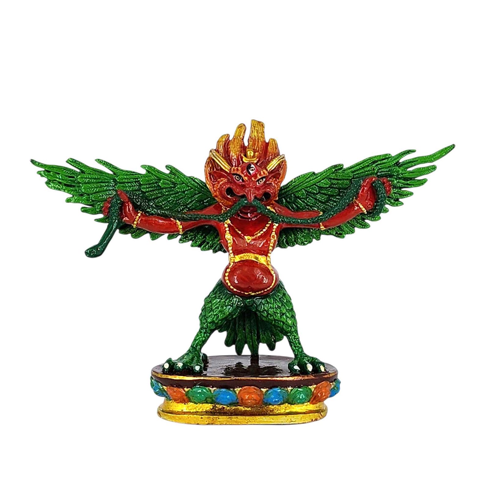 [zzzz] Buddhist Miniature Statue, [partly Gold Plated Finish], [thangka Color Finish]