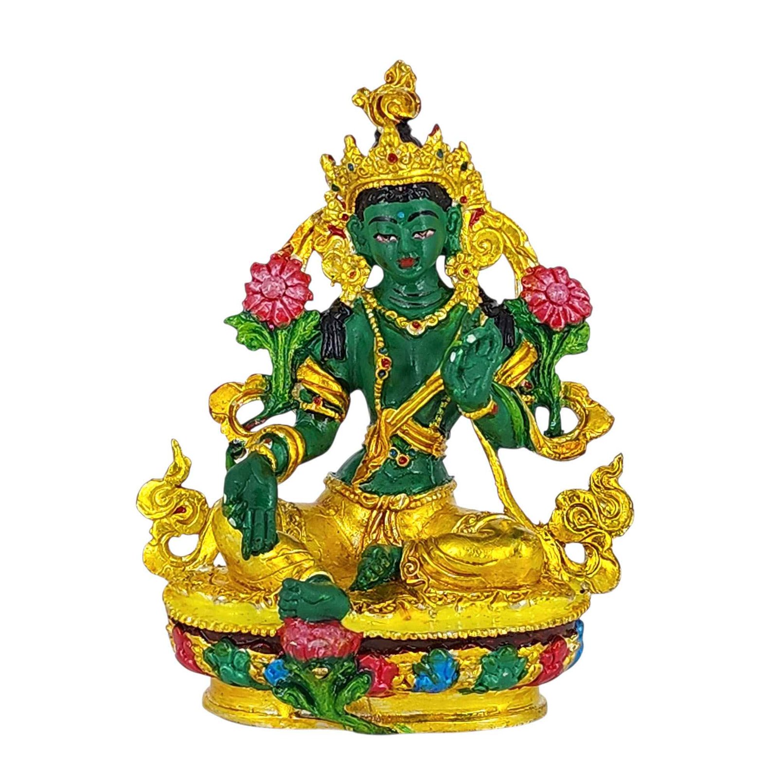 [zzzz] Buddhist Miniature Statue, [partly Gold Plated Finish], [thangka Color Finish]