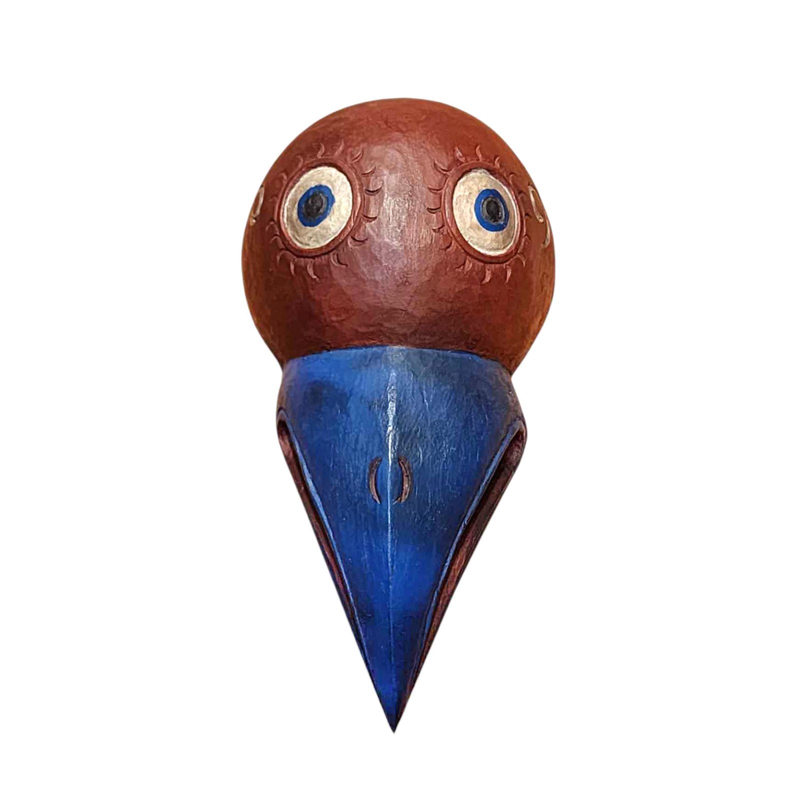 Handmade Wooden Mask, [tribal Mask], Tibetan Style With [traditional Color], [poplar Wood]