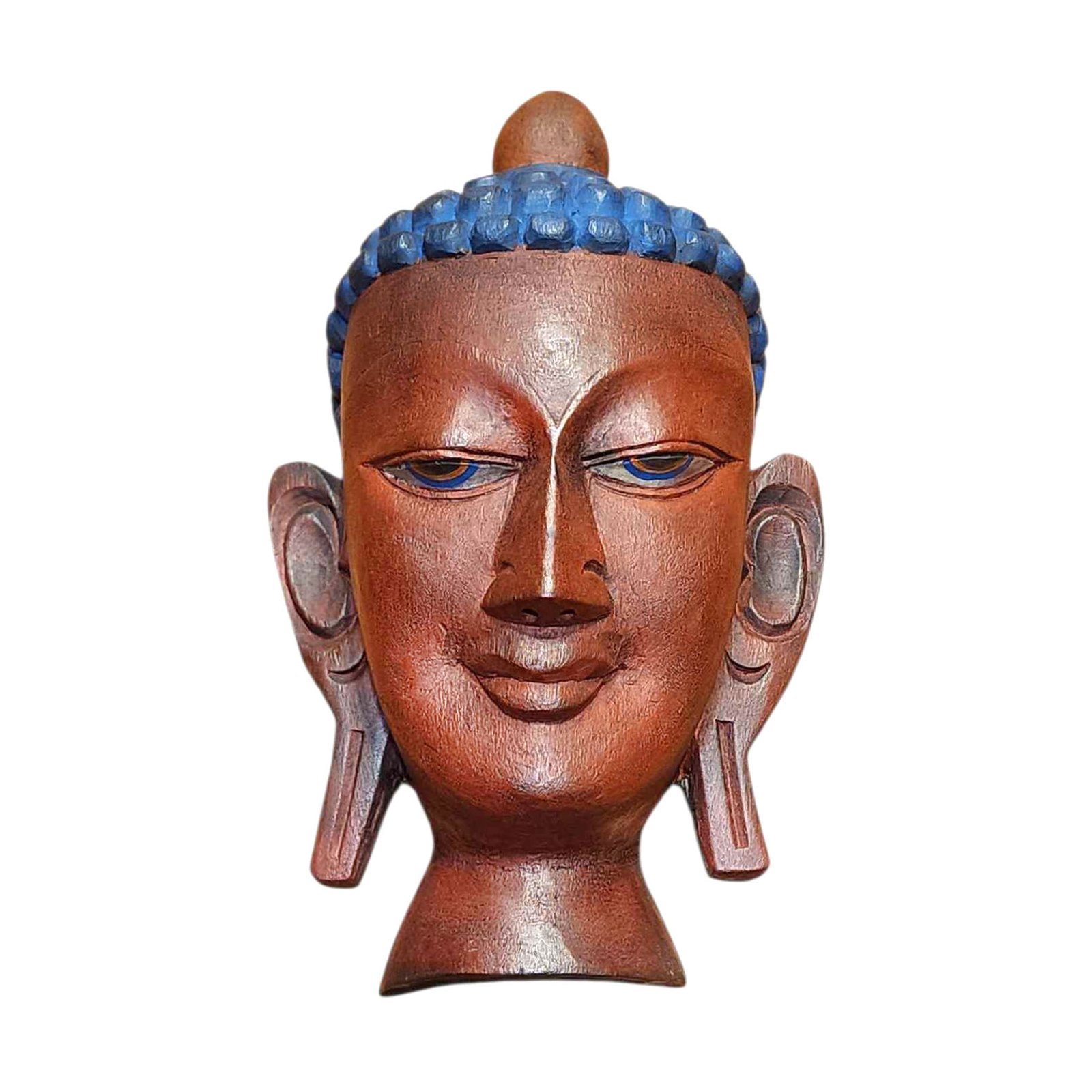 Buddhist Handmade Wooden Mask, [buddha], Tibetan Style With [traditional Color], [poplar Wood]