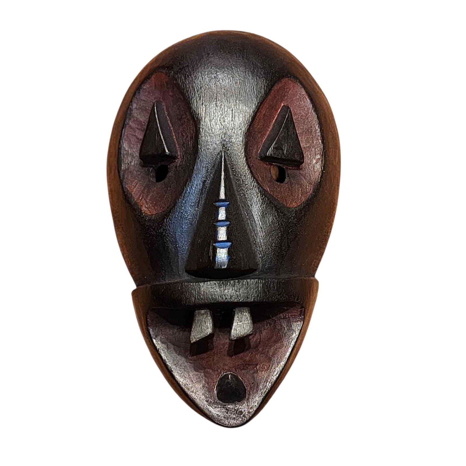 Handmade Wooden Mask, [tribal Mask], Tibetan Style With [traditional Color], [poplar Wood]