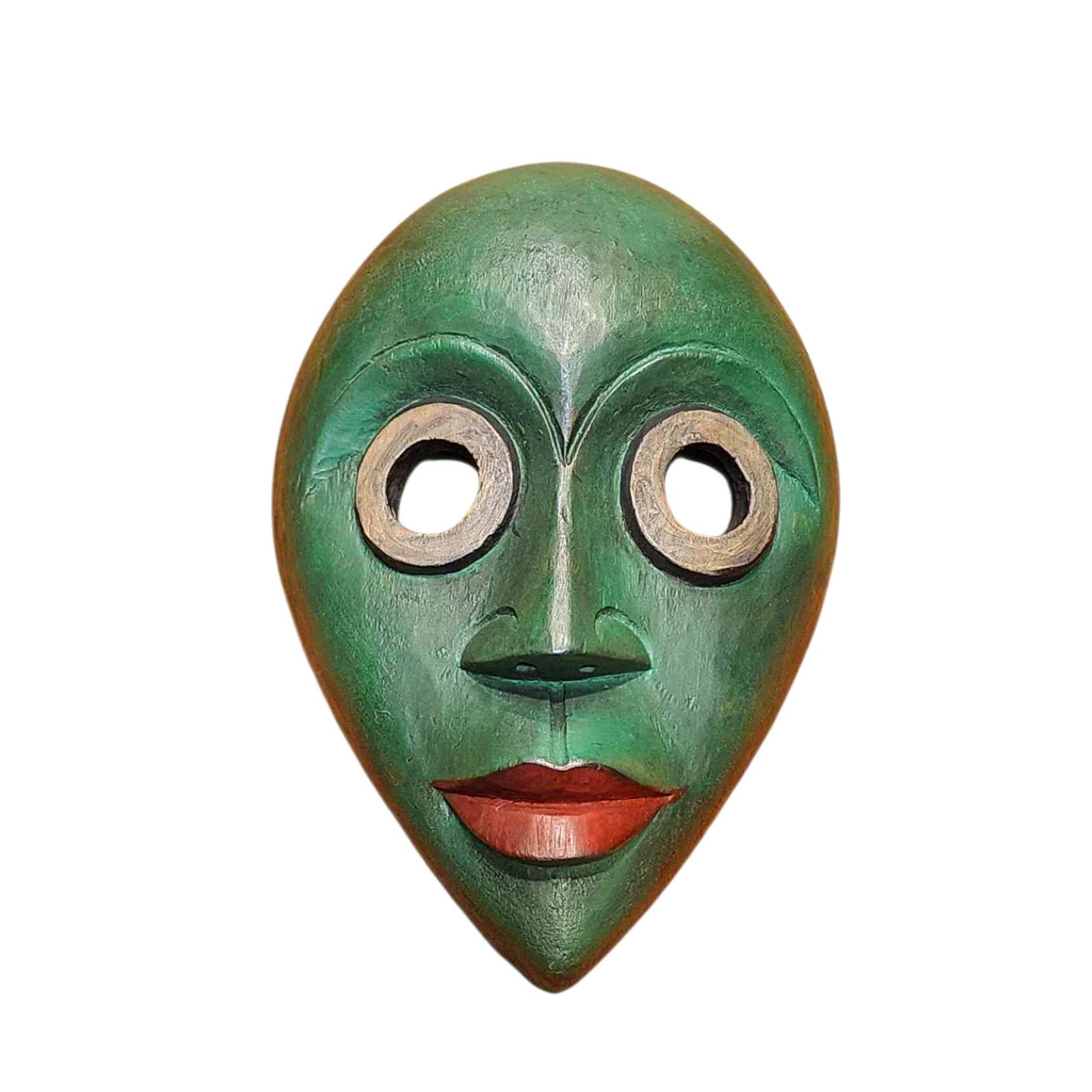 Handmade Wooden Mask, [tribal Mask], Tibetan Style With [traditional Color], [poplar Wood]