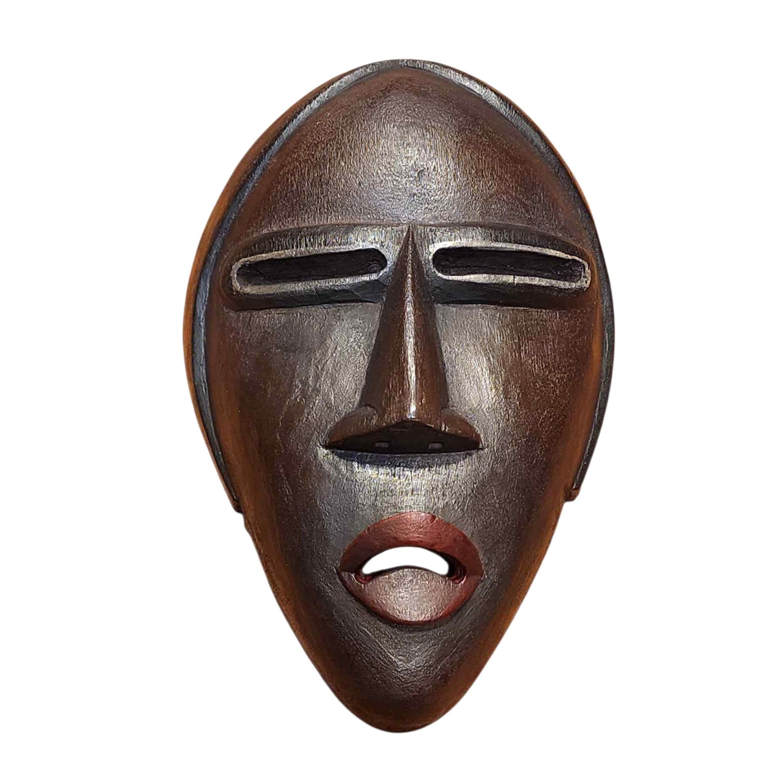 Handmade Wooden Mask, [tribal Mask], Tibetan Style With [traditional Color], [poplar Wood]