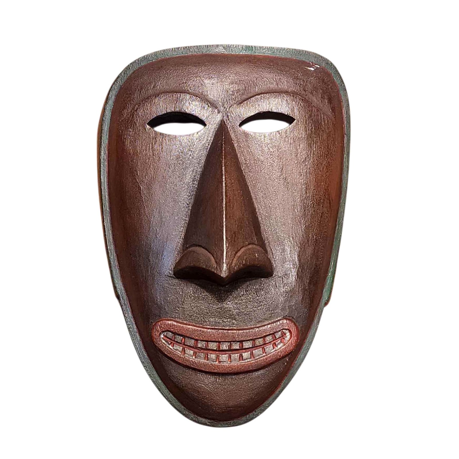 Handmade Wooden Mask, [tribal Mask], Tibetan Style With [traditional Color], [poplar Wood]