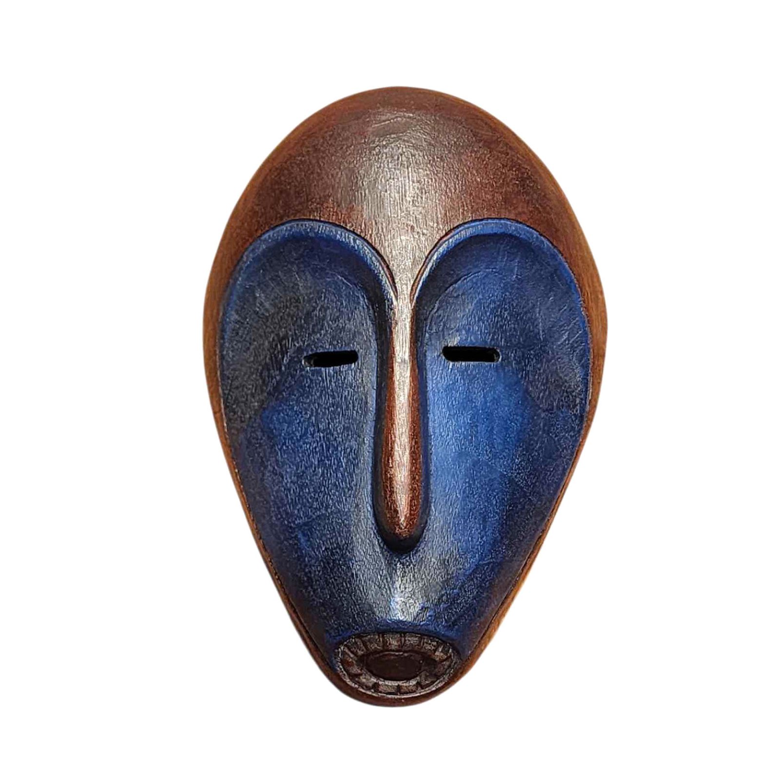 Handmade Wooden Mask, [tribal Mask], Tibetan Style With [traditional Color], [poplar Wood]