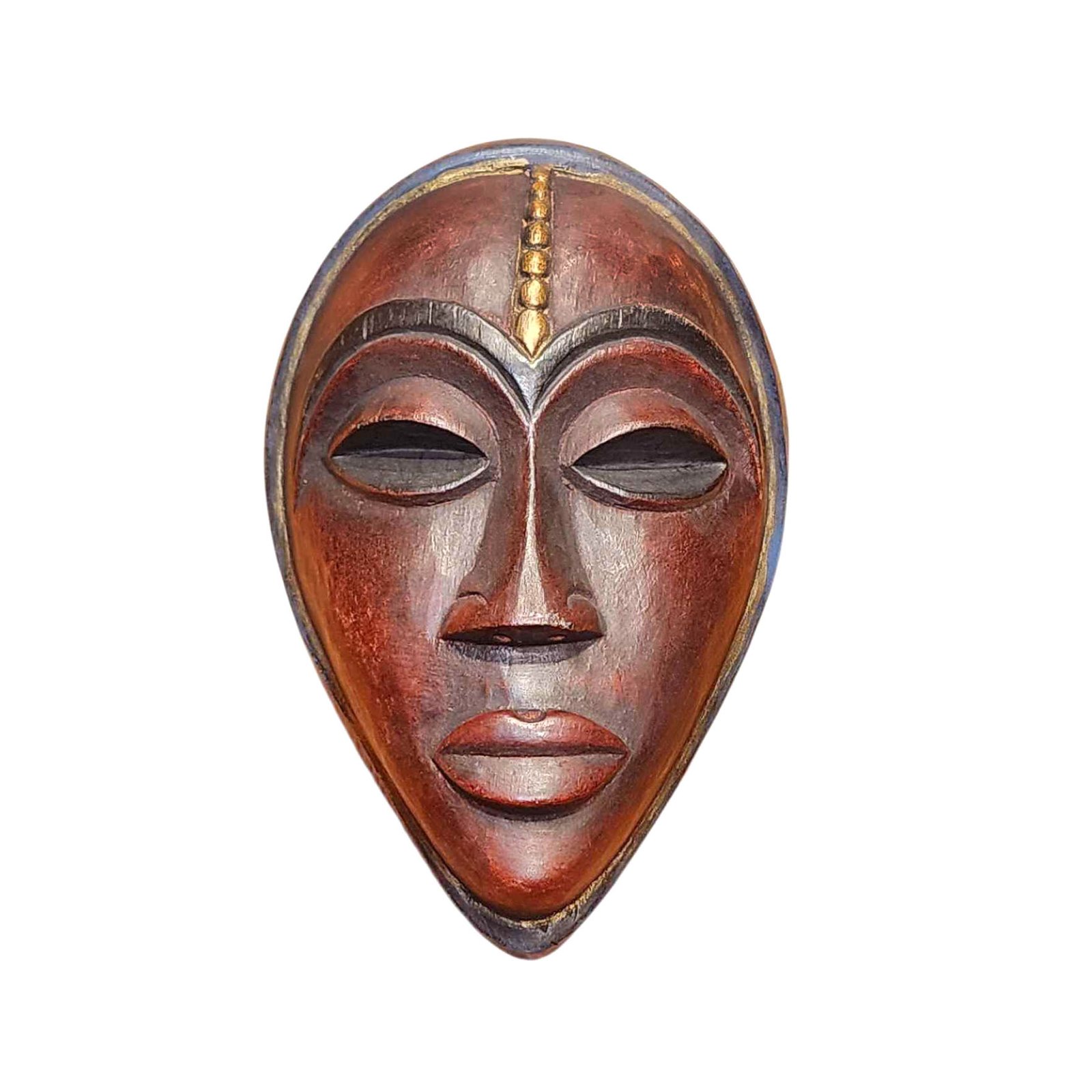 Handmade Wooden Mask, [tribal Mask], Tibetan Style With [traditional Color], [poplar Wood]