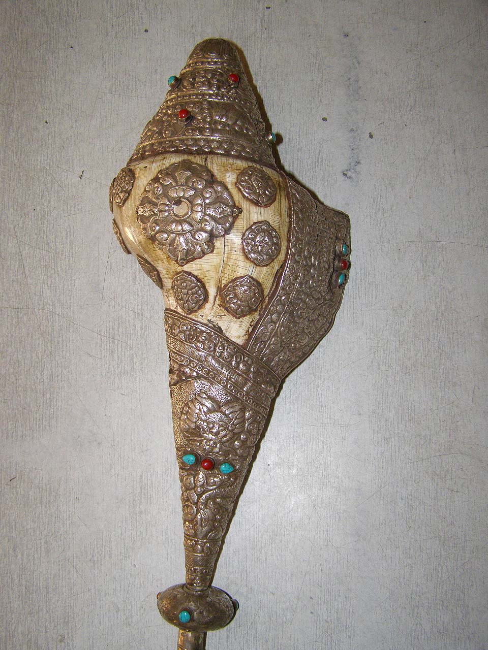 Conch Shell With Silver Plate