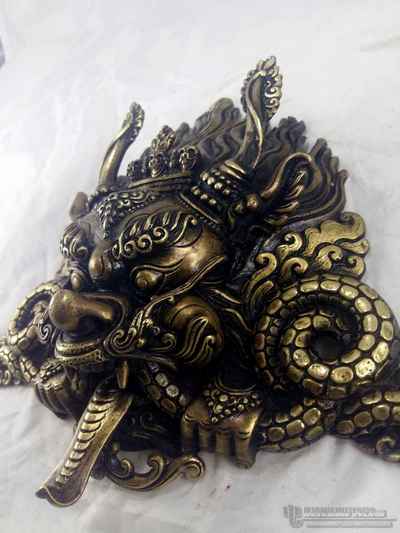 Nepali Handmade Cheppu Metal Mask
