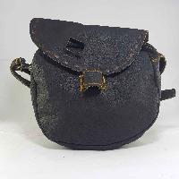 Himalayan Yak Leather Shoulder Bag [1 Zip], [1 Pocket], [leather Strip Lock]