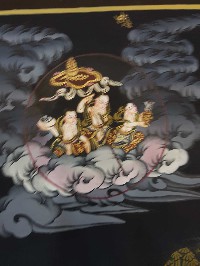 Tibetan Thangka Of Bodhisattva Set Chenrezig, Manjushri Vajrapani [chana Dorje] High Quality Real Gold And Tibetan Colors