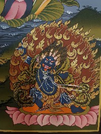 Tibetan Thangka Of Bodhisattva Set Chenrezig, Manjushri Vajrapani [chana Dorje] High Quality Real Gold And Tibetan Colors