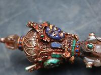 Silver Dagger Phurba With Real Stone