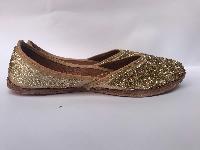 Jaipuri Jutti Curse Shoes, With Leather And Bead Design