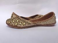 Jaipuri Jutti Curse Shoes, With Leather And Bead Design