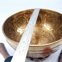 Fine Carving Singing Bowl [jambati], With [white Mahakala], [etching Carving], [select Accessories]