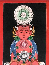 Tibetan Samadhi Thangka, [seven Chakra], [pink]