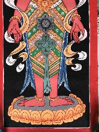 Tibetan Samadhi Thangka, [seven Chakra], [pink]