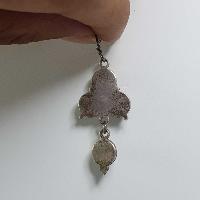 Silver Earring With [tiger Eye Stone]